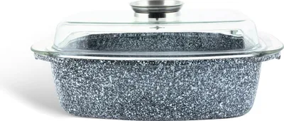 Produktbild von Bräter 5.5L ideal zum Braten von Enten und Gänsen, Steinbeschichtung, Multifunktional, geeignet zum Kochen, Braten und Backen! perfekte Geschenkidee