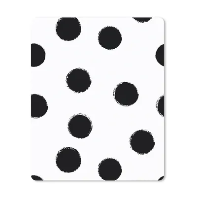 Produktbild von MuchoWow® Mauspad Mousepad Polka dots - Muster - Schwarz und weiß 19x23 cm - Mousepads - Maus Mat - Pad - Mausunterlage - Mauspads - Spielen