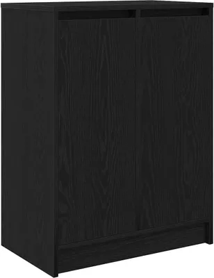 Obrázek produktu pro vidaXL Botník černý dubový vzhled 57x34x76 cm Materiál na bázi dřeva