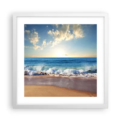Produktbild von Gerahmtes Poster - Weißer Rahmen - Meer Ufer Wasser - 40x40 cm - Wand Bild - Wanddeko - Wandbilder - Kunstposter - Wandposter - Bilderrahmen - Bilder - Kunstdruck - Wandbild - P2WAC40x40-3551
