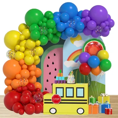 Productafbeelding van Verjaardagsballon-slingerset, watermeloen-latexballonnen, feestdecoratie, 156 stuks