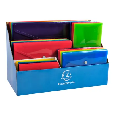 Produktbild von Exacompta 34480E Display 60 Taschen mit Druckknopf Iderama aus PP - Farben sortiert