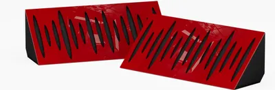 Produktbild von 2er-Pack - Schmale akustische Eckbassfalle |  Größe: 23 x 50 cm | Farbe: (Rot glänzender Kunststoff, Pulse-mini-Horizont)
