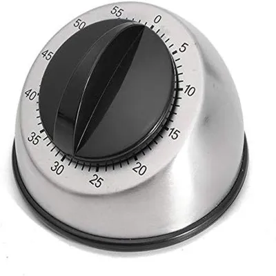 Obrázek produktu pro Mechanický, nerezový, 60minutový časovač, kombinovaný časovač, budík