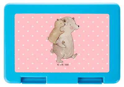 Produktbild von Mr. & Mrs. Panda Snackbox Papa Bär - Rot Pastell - Geschenk, Bentobox, Vatertag, Muttertag, Geburtstag, Brotbehälter, Vorratsbehälter, Vater, Frischhaltedose, Lunchbox