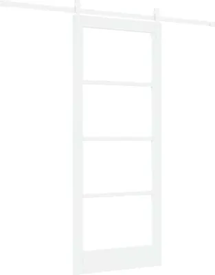 Produktbild von vidaXL Schiebetür Weiß 83 x 202 cm Massivholz Kiefer und Glas