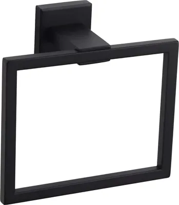 Image de Porte-serviettes Carré Acier Mat Noir 16 x 13 cm