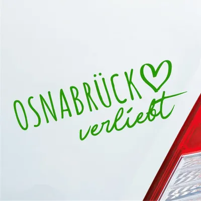 Produktbild von Auto Aufkleber Osnabrück verliebt Herz Stadt Heimat Liebe Car 19x7 cm Hellgrün Sticker Heckscheibenaufkleber