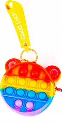 Produktbild von Pop It Schlüsselanhänger Geldbeutel Mini Tasche Antistress Fidget Toy Bunt Silikon