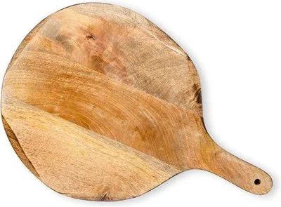 Immagine prodotto di Tagliere rotondo in legno | Tagliere per pizza in legno di mango | Tagliere | Tagliere da preparazione e da portata | Vassoio per salumi - 40,6 cm x 27,9 cm