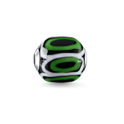 Produktbild von Thomas Sabo K0253-017-6 Karma Bead Glas Grün Schwarz Weiß Sterling-Silber