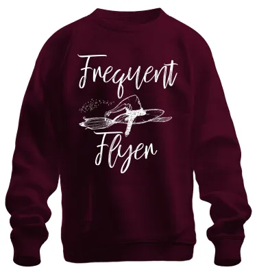 Obrázek produktu pro Frequent Flygen Čarodějnice Čarodějnický klobouk Čarodějnické koště Kouzelný Uni mikina, vínová, XXL