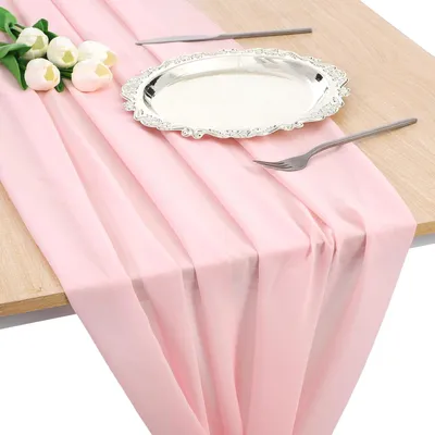 Produktbild von Chiffon-Tischläufer in Rosa, 70x300 cm