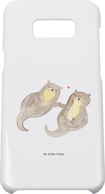 Produktbild von Mr. & Mrs. Panda Samsung Galaxy S8 plus Handyhülle  Otter Hände halten - Weiß - Geschenk, Händchen, Liebe, Paar, Cover, Hülle, Handy Case, Verliebt, glücklich