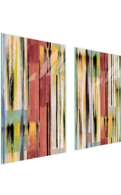 Immagine prodotto di Piastre copri fornelli 2 pezzi 75x52 Copri piano cottura in Vetroceramica tagliere in vetro color legno