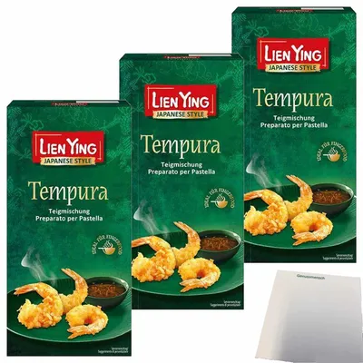 Produktbild von Lien Ying Tempura Teigmischung 3er Pack (3x200g Packung) + usy Block