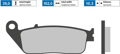 Produktbild von POLINI ORIGINAL Bremsbeläge Paar 39x102x10,3 mm