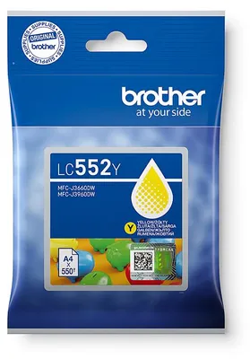 Produktbild von Brother LC552Y, Gelb, Tinte auf Pigmentbasis, 1 Stück(e), 550 Seiten, Einzelpackung