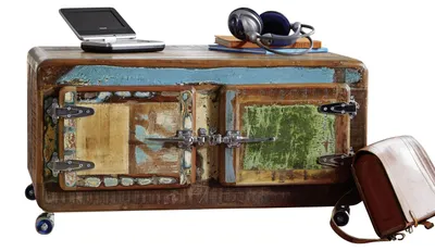 Immagine prodotto di MASSIVMOEBEL24 | tavolino da salotto in legno di Legno riciclato 90x60x40 multicolore laccato FREEZY #20