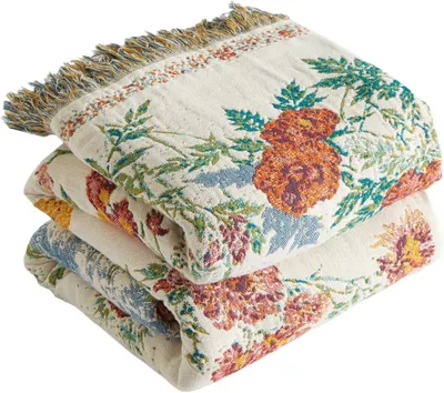 Produktbild von Plaid aus 100% Baumwolle, doppellagige Mousseline, 230 x 250 cm, mit Fransen, für Wohnzimmer