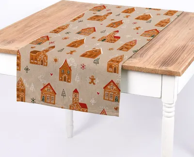 Produktbild von SCHÖNER LEBEN. Tischläufer Lebkuchenhaus natur weiß 40x160cm