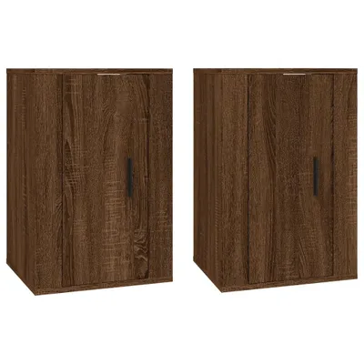 Produktbild von vidaXL TV-Wandschränke 2 Stk. Braun Eichen-Optik 40x34,5x60 cm