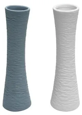 Zdjęcie produktu dla Wazony ceramiczne zestaw 2 sztuki biały szary na kwiaty prezent