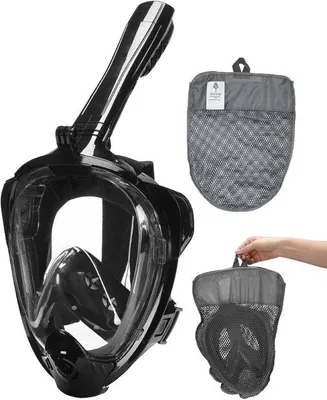 Image de Brosse de natation panoramique à 180° anti-buée, noire