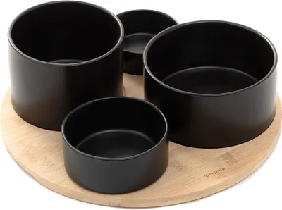 Produktbild von HOMLA YIFAN 5-tlg. Servierschalen-Set, schwarz 33 cm