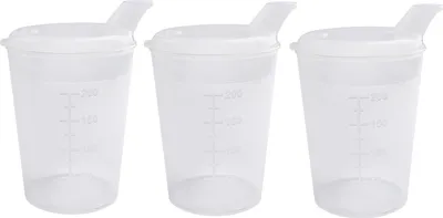 Produktbild von Medi-Inn Schnabelbecher Set - 3 Stück, mit Trinköffnung 12 x 10 mm, transparent, Kunststoff – Ideal für Kinder und Senioren