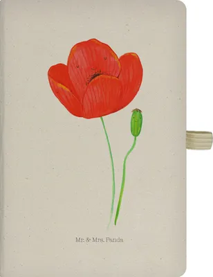 Produktbild von Mr. & Mrs. Panda notizbuch Blume Mohnblume - Transparent - Geschenk, Journal, Garten, Religion, Motivation, Kladde, Glaube, Reisetagebuch, Selbstliebe, Mohn, Notizheft A5