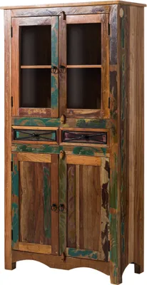 Produktbild von MASSIVMOEBEL24.DE Vitrine Altholz 90x40x180 mehrfarbig lackiert NATURE OF SPIRIT #08