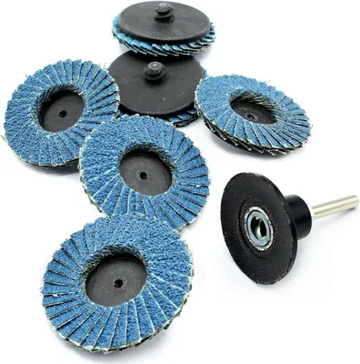 Produktbild von Stützteller für Schleifteller Ø 50 mm Fächerschleifer mit Schnellwechselscheiben für Stahl, Metall und Holz (25 Stück, Körnung 40)