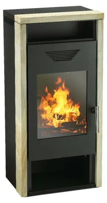 Produktbild von Wamsler Yara Kaminofen Stahl Schwarz / Sandstein Rainbow