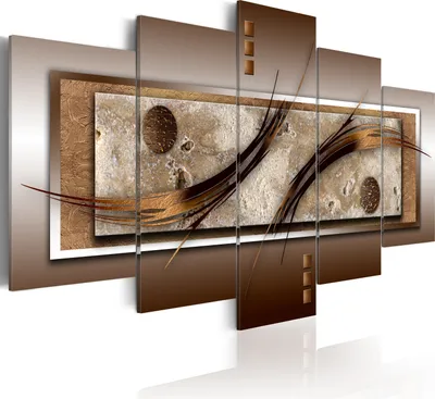 Image de Tableau mural moderne 020101- 22 (100x50) - 5 pièces Photographie sur toile intissé Photo Image Décoration Tableaux muraux Impression artistique Abstrait