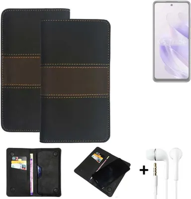 Produktbild von K-S-Trade Handyhülle + Kopfhörer kompatibel mit Infinix Hot 40i Schutzhülle Walletcase Bookstyle Tasche Schutz Case Hülle Wallet Cover Kunstleder