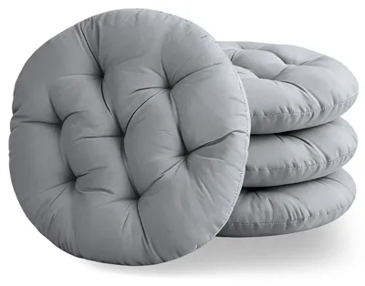 Immagine prodotto di Cuscini per sedia, 40 cm, set da 4, color grigio scuro, adatti per interni ed esterni