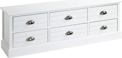 Produktbild von Haku Kommode aus Massivholz/MDF weiß, mit 6 Schubladen
