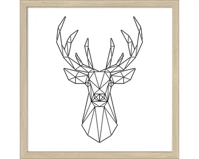 Produktbild von Gerahmtes Bild Geometrical Deer 33x33 cm