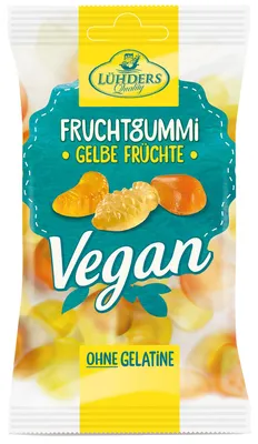 Produktbild von Lühders Vegan Fruchtgummi Gelbe Früchte 80g