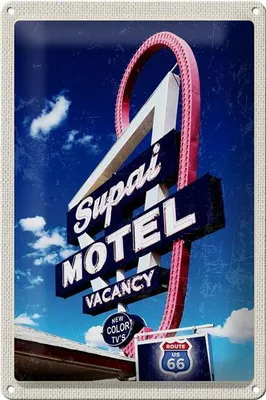 Produktbild von Blechschild Reise 20x30cm Amerika USA Route 66 Supai Motel