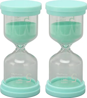 Produktbild von 2pcs Sand Timer Grün 5 Minuten langlebig dickes klares Glas Kleine tragbare Uhr für die Küchenklassen -Party