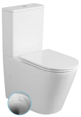 Produktbild von Sapho AVIS Kombi-WC, Vortex Rimless, Abgang senkrecht/waagerecht, Weiß