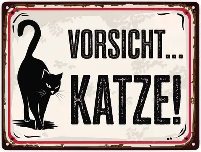 Produktbild von Vorsicht Katze Metallschild XXL in 28x38 cm