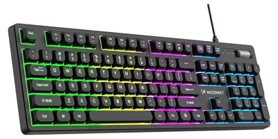 Produktbild von Wozinsky WKG-200, Volle Größe (100%), Kabelgebunden, USB, Membran Key Switch, RGB-LED, Schwarz