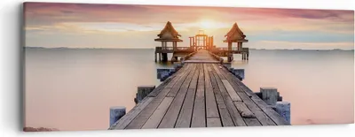 Produktbild von Bild auf Leinwand - Leinwandbild - Einteilig - Brücke Holz Spaziergang - 90x30cm - Wand Bild - Wanddeko - Wandbilder - Leinwanddruck - Bilder - Wanddekoration - Leinwand bilder - AB90x30-4916