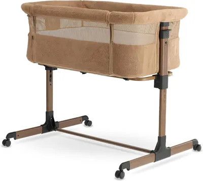 Productafbeelding van Baby bijzetbed - Co-sleeper wieg - Veilig slapen - In hoogte verstelbaar - 69 x 94 x 81 cm - Bruin