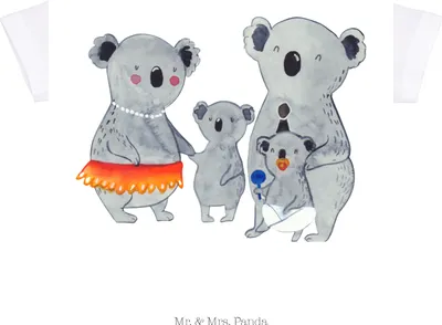 Produktbild von Mr. & Mrs. Panda Babyshirt Koala Familie 12. - 18. Monat - Weiß - Geschenk, Baby Top, Kleinkind Shirt, Papa, Mama,  T-Shirt, Muttertag, Koalas, Kinder Oberteil, Family