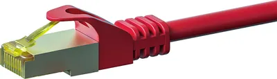 Produktbild von RJ45 Netzwerkkabel S/FTP (PiMF), mit CAT 7 Rohkabel, Rot, 0,25m