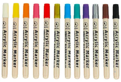 Obrázek produktu pro Akrylové popisovače na textilní kameny Značky Značky Vodotěsné popisovače Diy 12 ks.